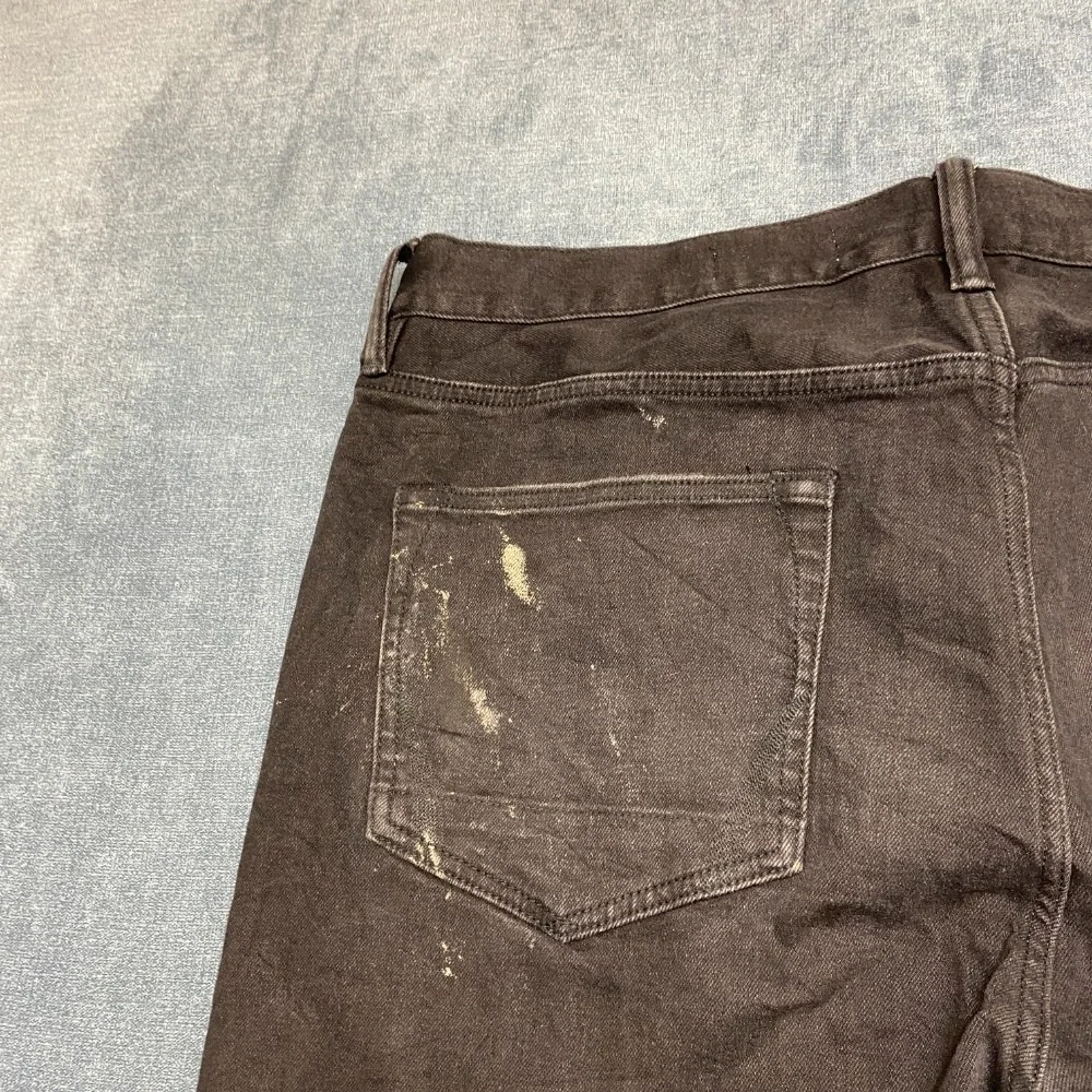 Allsaints Cigarette Jeans 36W Black Denim Cotton Skinny Leg 5 Pockets Dark Wash